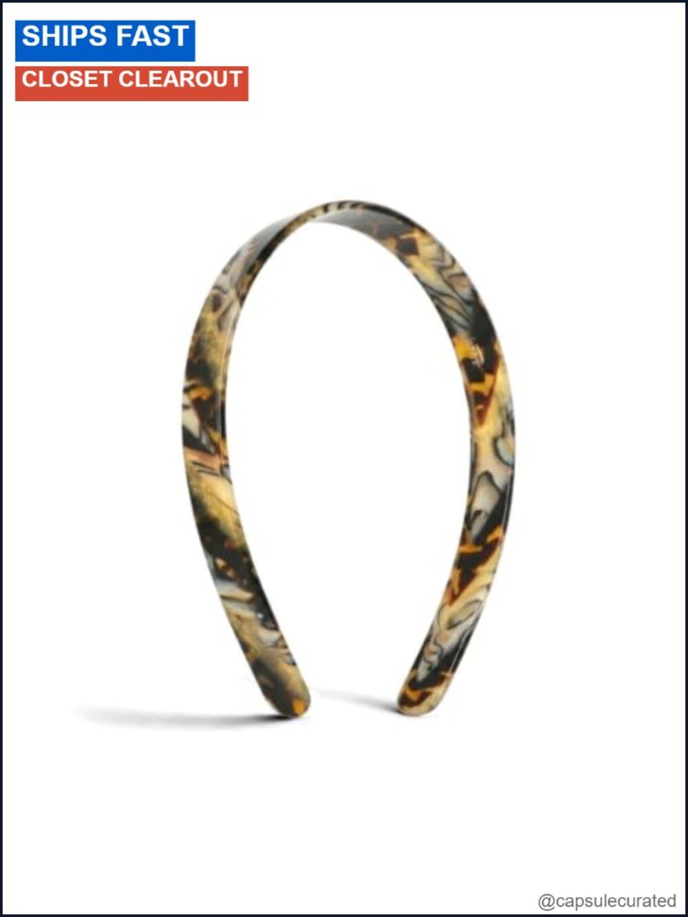 Women's Headband with Teeth Slim 1/2 Inch Cellulose Acetate Hair Accessory